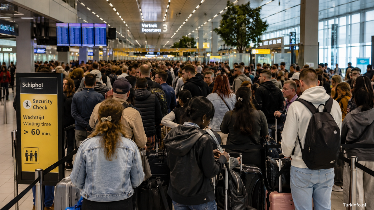 Schiphol’de Güvenlik Kaosu: Yolcular Saatlerce Kuyrukta Bekledi