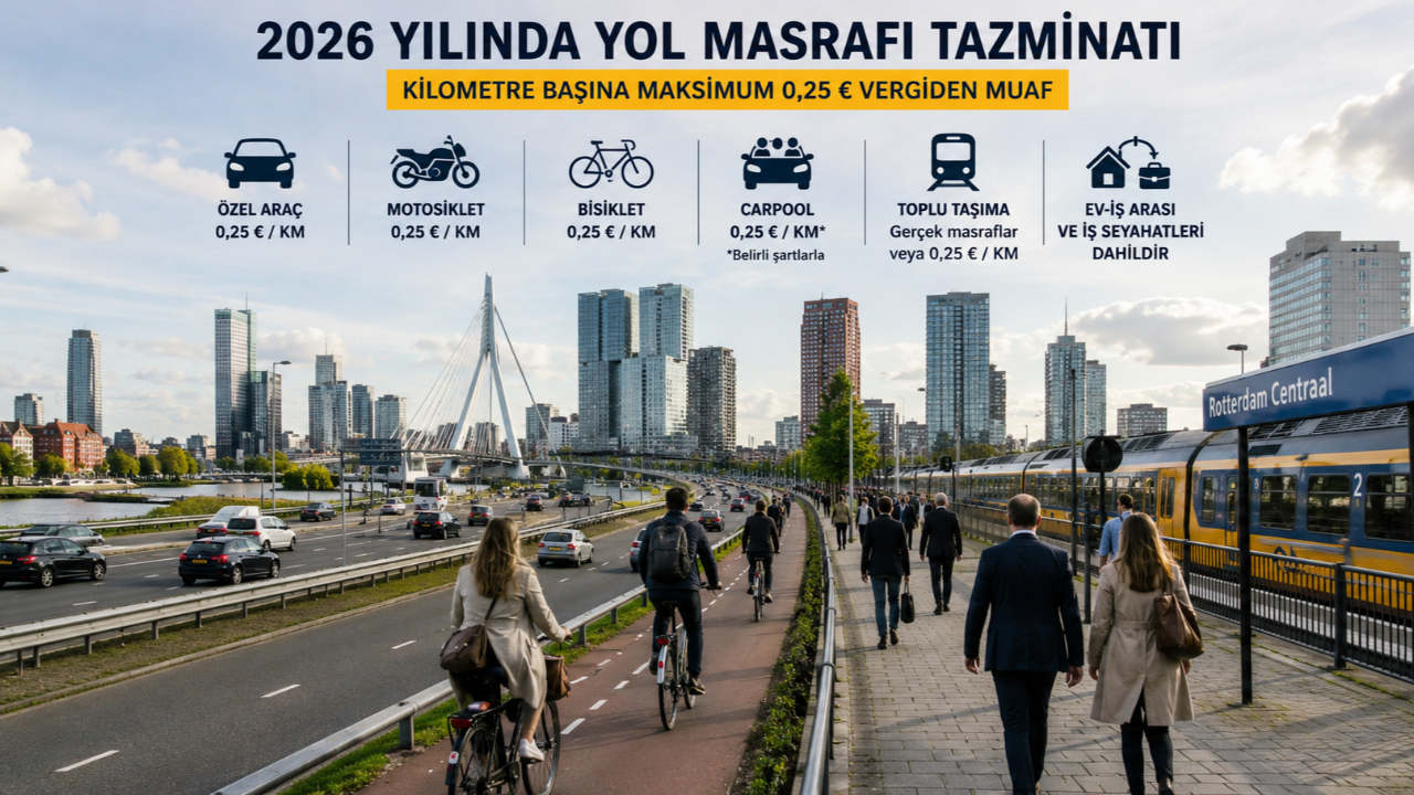 Hollanda’da Yol Masrafı Tazminatı Artıyor: Kilometre Başına 25 Kuruş ve Geriye Dönük Ödeme İmkânı