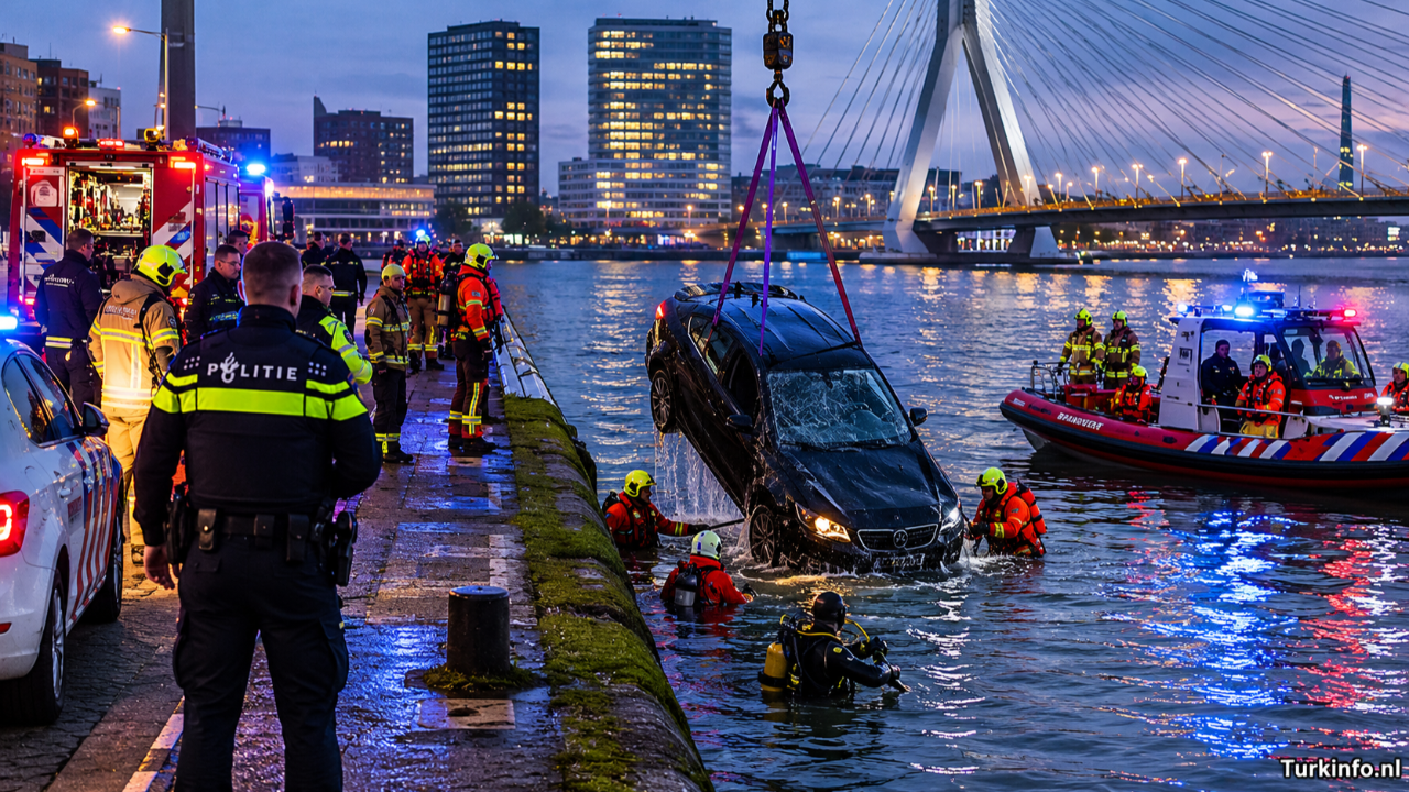 Rotterdam’da Araç Nieuwe Maas’a Düştü: Sürücü Yaşamını Yitirdi