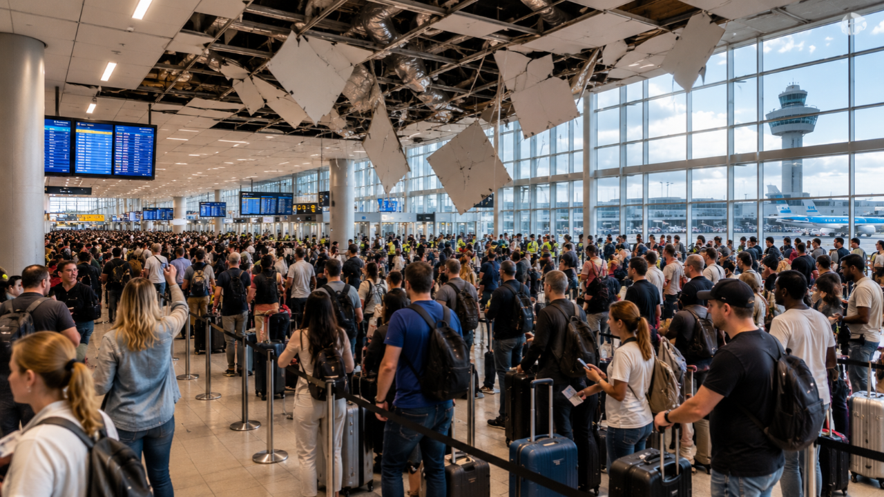 Schiphol'de Büyük Kaos: Tavan Çöktü, Yüzlerce Yolcu Uçağını Kaçırdı
