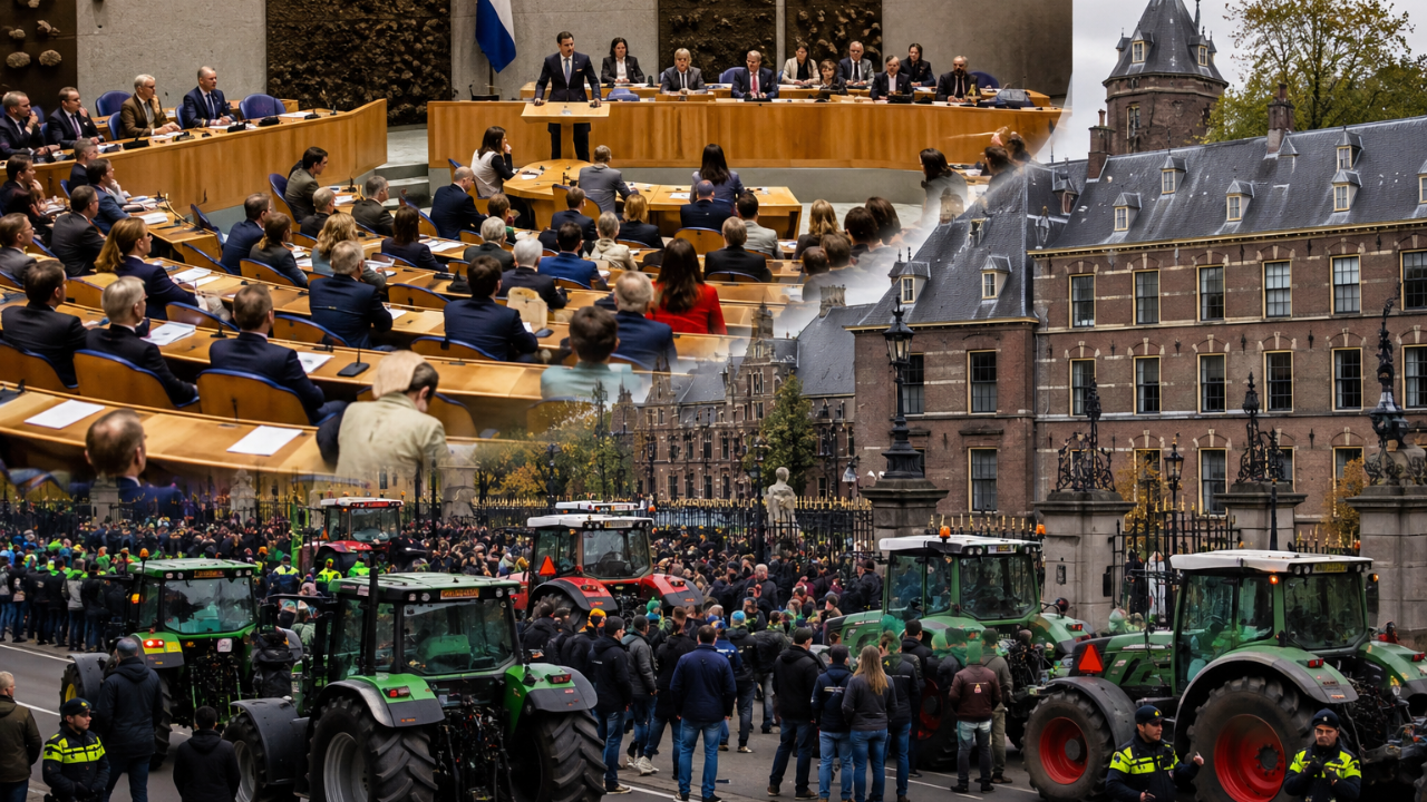 Hollanda'da Azot Planı Meclisi Karıştırdı, Çiftçiler Lahey'de Protesto Düzenledi