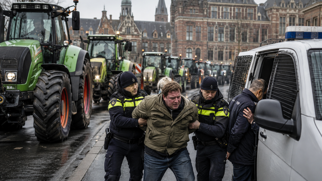 Hollanda’da Azot Protestosunda Traktör Sınırını Aşan 5 Çiftçi Gözaltına Alındı