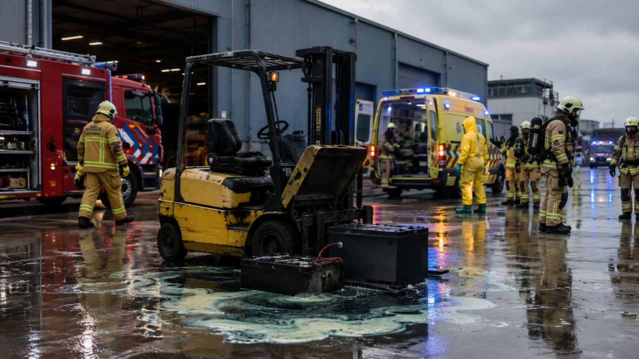Hollanda'da Forklift Aküsü Alarmı: Kimyasal Sızıntı Şüphesiyle 14 Kişi Hastaneye Kaldırıldı
