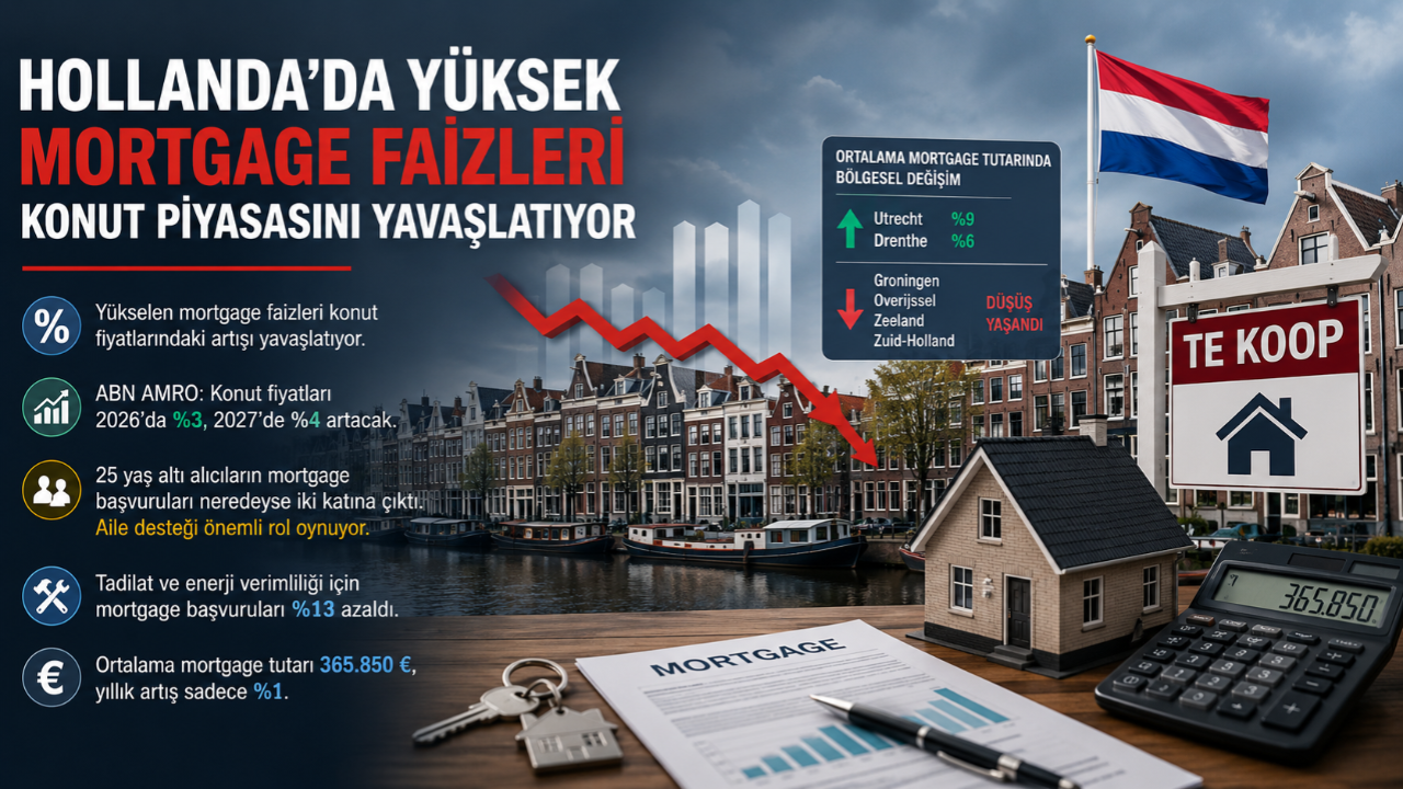 Hollanda'da Mortgage Faizleri Konut Piyasasını Yavaşlattı: Fiyat Artışı Düşüyor